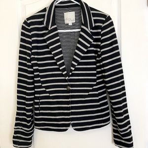Black and white striped blazer